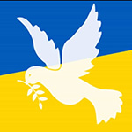 Flagge Ukraine mit Friedenstaube, rc-media.tv